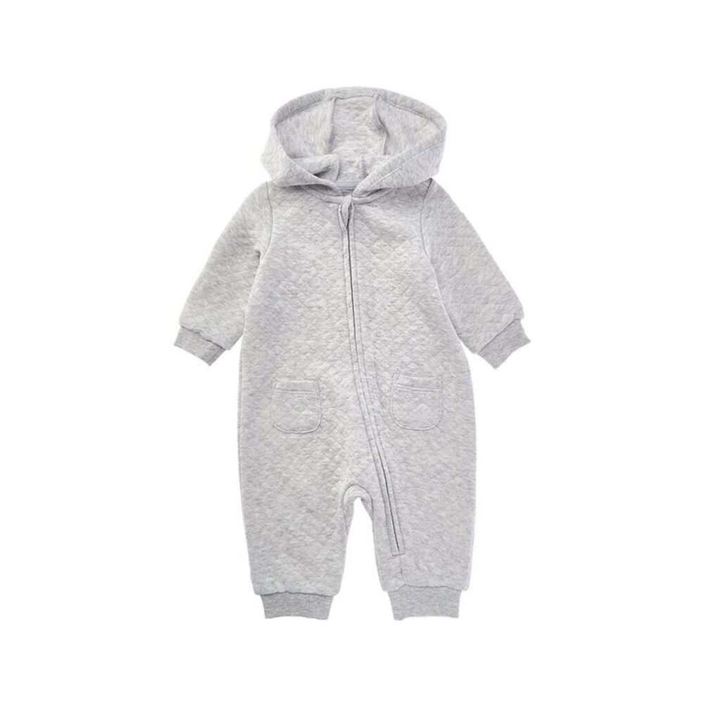 Little Me Hooded Coverall, Grey
